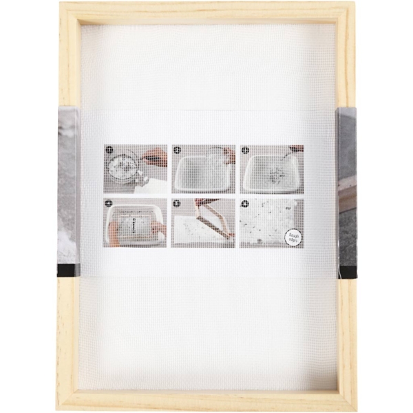 Rahmenform zum Papierschöpfen, A5, Größe 23x17x2cm cm, 1 Stk – Bild 4