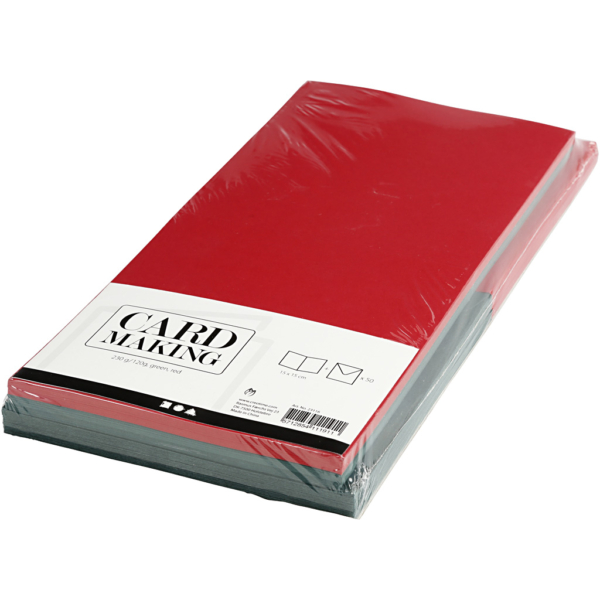 Karten & Kuverts, Kartengröße 15x15 cm, Umschlaggröße 16x16 cm, 110+230 g, Grün, Rot, 50 Set/ 1 Pck – Bild 4