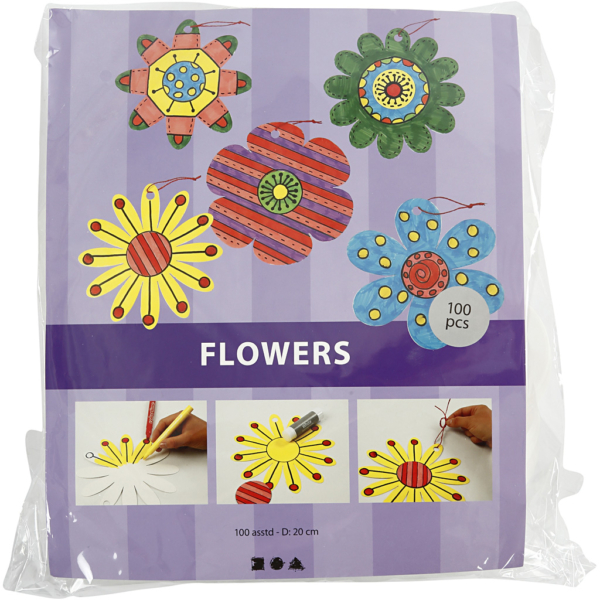 Blumen, D 20 cm, 400 g, Weiß, 5x20 Stk/ 1 Pck – Bild 2