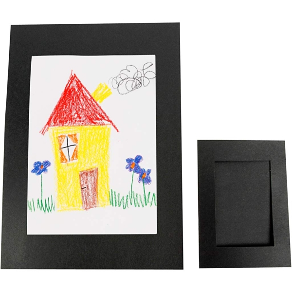Passepartout-Rahmen, Größe A4+A6 , 180 g, Schwarz, 2x60 Stk/ 1 Pck – Bild 5