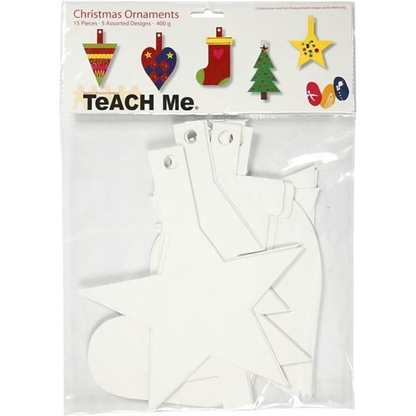 Weihnachtsanhänger, H 23,5-26,5 cm, B 15,5-20,5 cm, Weiß, 15 Stk/ 1 Pck – Bild 3