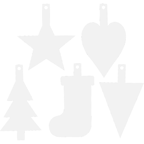 Weihnachtsanhänger, H 23,5-26,5 cm, B 15,5-20,5 cm, Weiß, 100 Stk/ 1 Pck