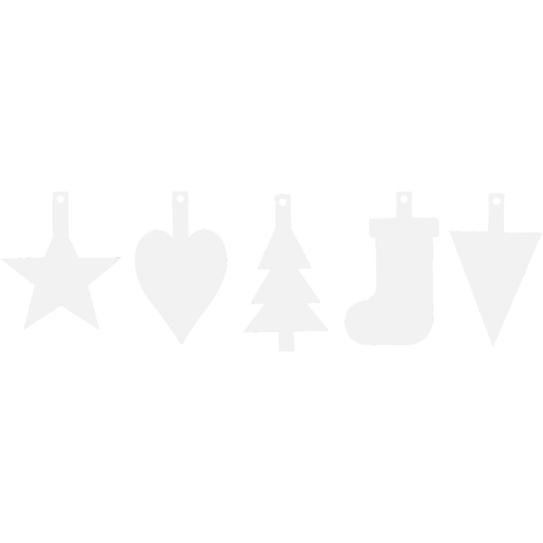 Weihnachtsanhänger, H 23,5-26,5 cm, B 15,5-20,5 cm, Weiß, 100 Stk/ 1 Pck – Bild 2