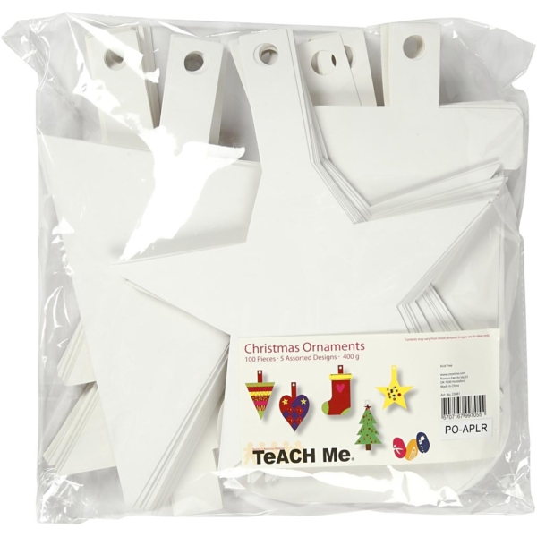 Weihnachtsanhänger, H 23,5-26,5 cm, B 15,5-20,5 cm, Weiß, 100 Stk/ 1 Pck – Bild 3