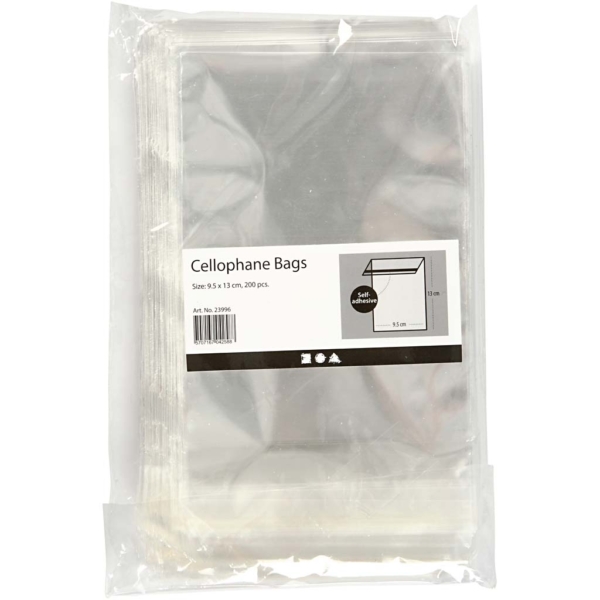 Cellophanhüllen, H 12,9 cm, B 9,7 cm, Dicke 25 my, 200 Stk/ 1 Pck – Bild 3