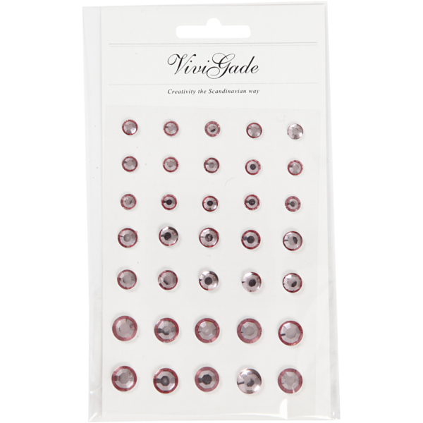 Strasssteine, konisch rund, Größe 6+8+10 mm, Rosa, 35 Stk/ 1 Pck – Bild 2