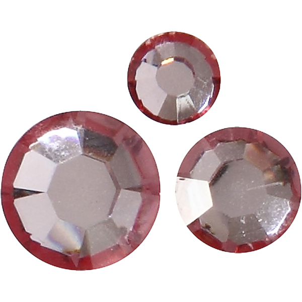 Strasssteine, konisch rund, Größe 6+8+10 mm, Rosa, 35 Stk/ 1 Pck – Bild 3