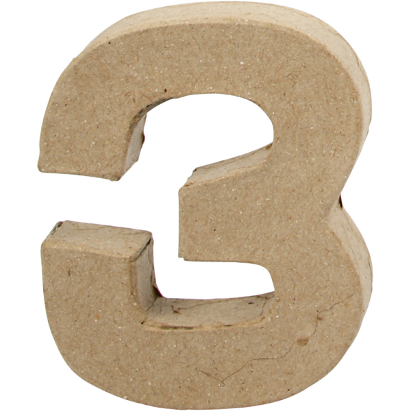 Zahl, 3, H 10 cm, B 8 cm, Dicke 1,7 cm, 1 Stk – Bild 3