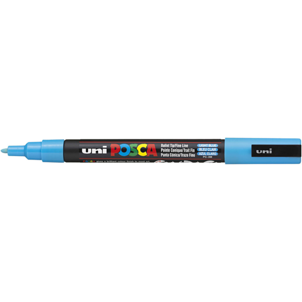 Posca Marker , Nr. PC-3M, Strichstärke 0,9-1,3 mm, Hellblau, 1 Stk – Bild 2