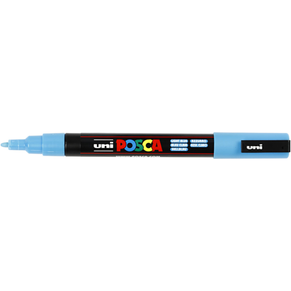 Posca Marker , Nr. PC-3M, Strichstärke 0,9-1,3 mm, Hellblau, 1 Stk – Bild 4