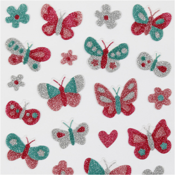 Glitzer-Sticker, Schmetterlinge, 10x16 cm, 1 Bl. – Bild 3