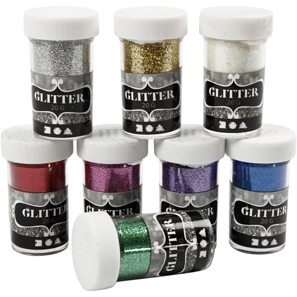 Glitter, Sortierte Farben, 8x20 g/ 1 Pck – Bild 2