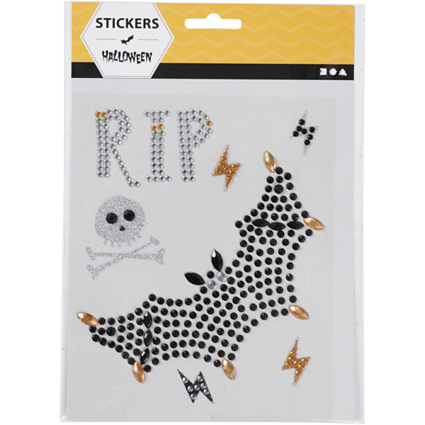Strassstein-Sticker, RIP und Fledermaus, 14x17 cm, 1 Bl. – Bild 2