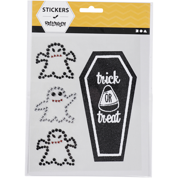 Strassstein-Sticker, Geister und Sarg, 14x17 cm, 1 Bl. – Bild 2