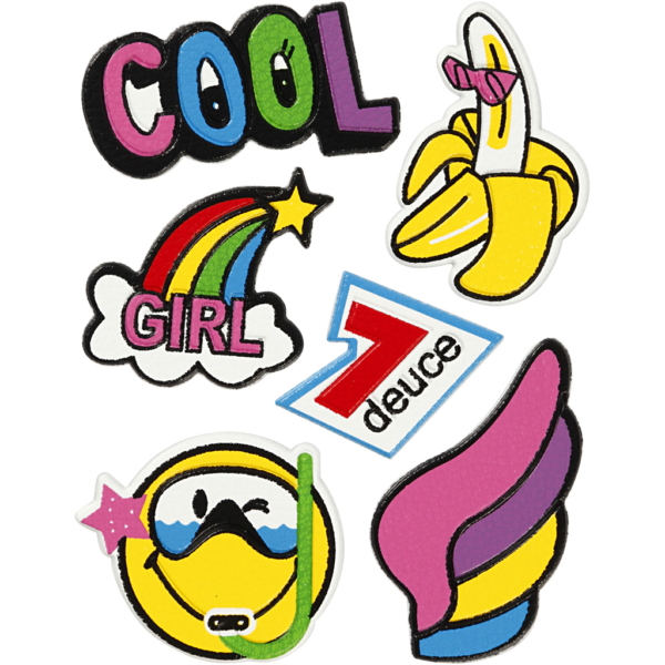 Weiche Aufkleber, "Cool girl", 12,2x17,75 cm, 1 Bl.