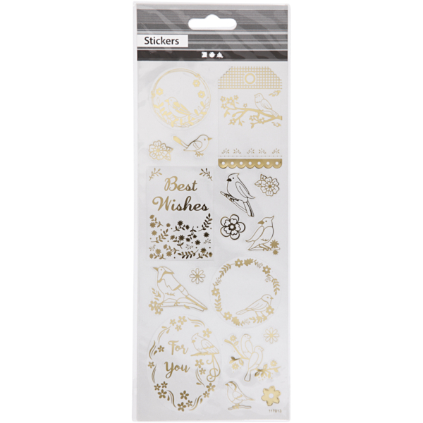 Sticker 'Thank you', Vögel, 10x24 cm, Gold, 1 Bl. – Bild 3