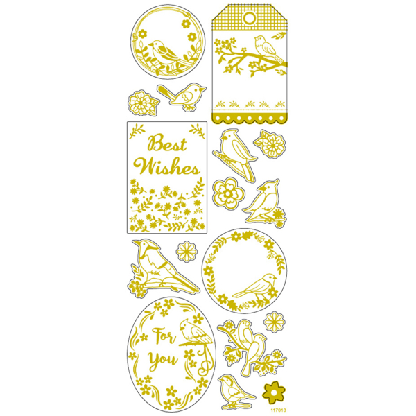 Sticker 'Thank you', Vögel, 10x24 cm, Gold, 1 Bl. – Bild 4