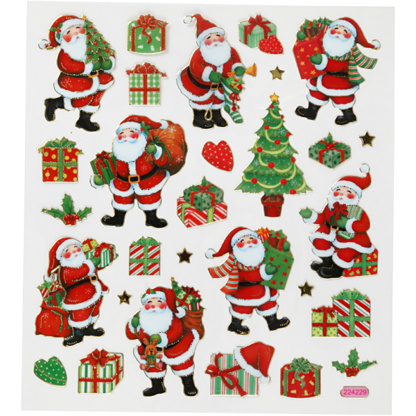 Sticker, Klassische Weihnachtsfiguren, 15x16,5 cm, 1 Bl.