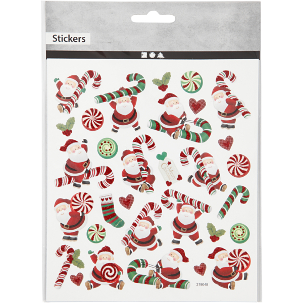 Sticker, Nikolaus mit Candy Stick, 15x16,5 cm, 1 Bl. – Bild 2