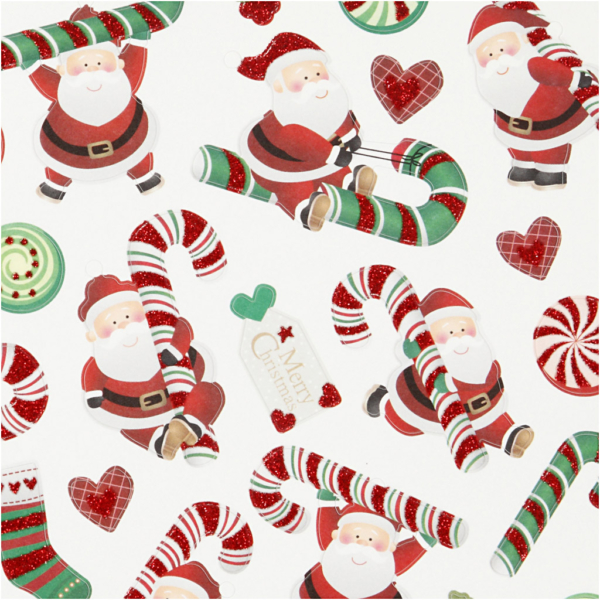 Sticker, Nikolaus mit Candy Stick, 15x16,5 cm, 1 Bl. – Bild 3