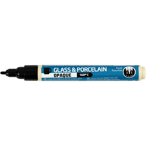 Glas-/Porzellanmalstift, Strichstärke 2-4 mm, Deckend, Schwarz, 1 Stk – Bild 4
