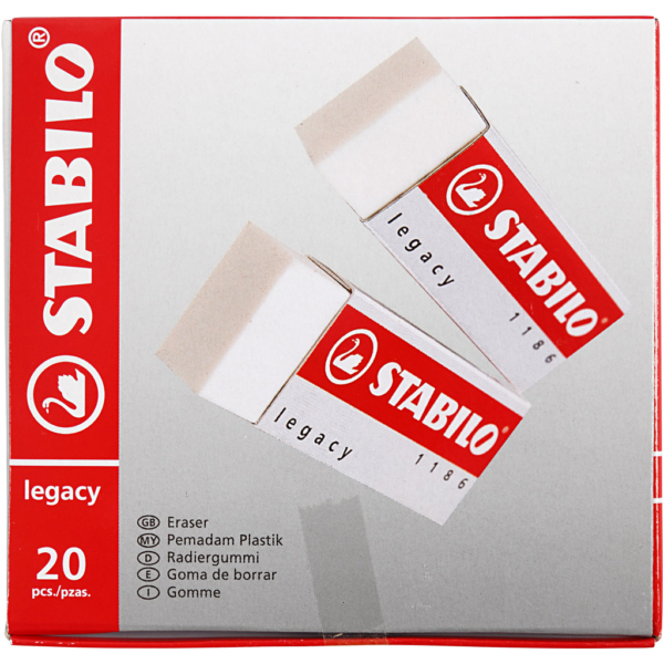 Stabilo Radiergummi, H 1 cm, L 6,3 cm, B 2,3 cm, Weiß, 20 Stk/ 1 Pck – Bild 2
