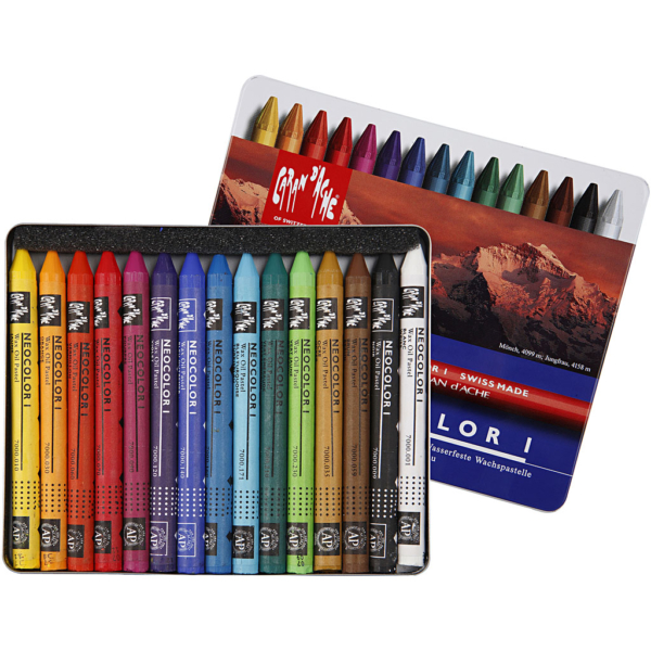 Neocolor I - Ölkreide, L 10 cm, Dicke 8 mm, Sortierte Farben, 15 Stk/ 1 Pck