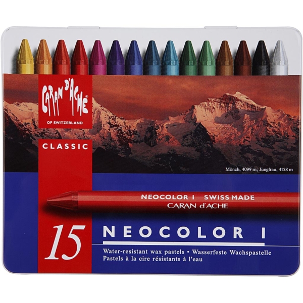Neocolor I - Ölkreide, L 10 cm, Dicke 8 mm, Sortierte Farben, 15 Stk/ 1 Pck – Bild 2
