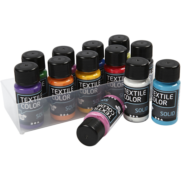 Textile Solid, Deckend, Sortierte Farben, 12x50 ml/ 1 Pck – Bild 2