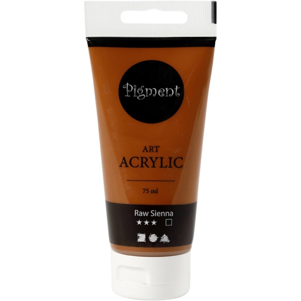 Pigment Art Acrylfarbe, Mattglänzend, Deckend, Sienna roh, 75 ml/ 1 Fl.