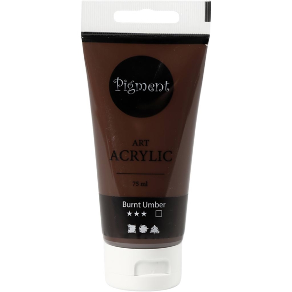 Pigment Art Acrylfarbe, Mattglänzend, Deckend, Umbra gebrannt, 75 ml/ 1 Fl.