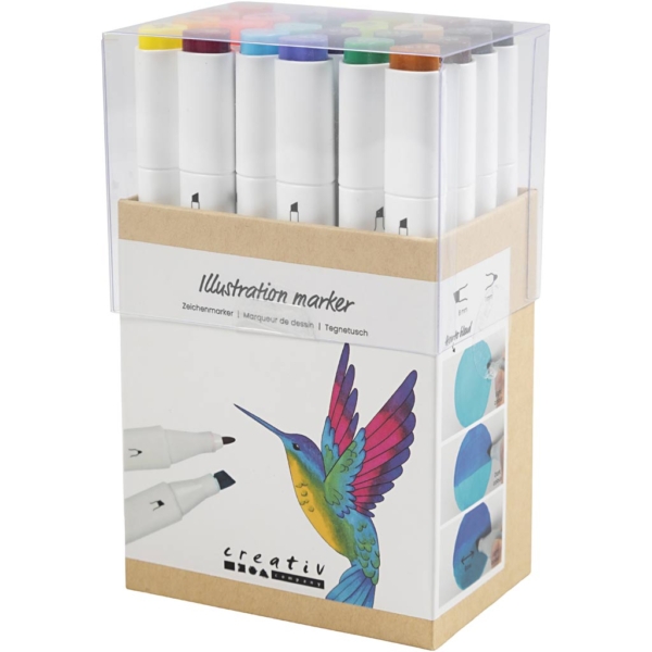 Zeichenmarker, Strichstärke 1+8 mm, Zusätzliche Farben, 24 Stk/ 1 Pck – Bild 3