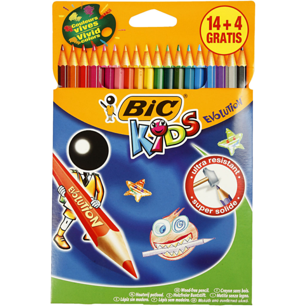 Evolution Buntstifte, sechseckig, L 17,5 cm, Mine 3 mm, Sortierte Farben, 18 Stk/ 1 Pck – Bild 4