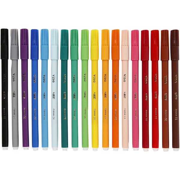 Visa Fine Filzstifte - Sortiment, Strichstärke 1,6 mm, Sortierte Farben, 18 Stk/ 1 Pck – Bild 2