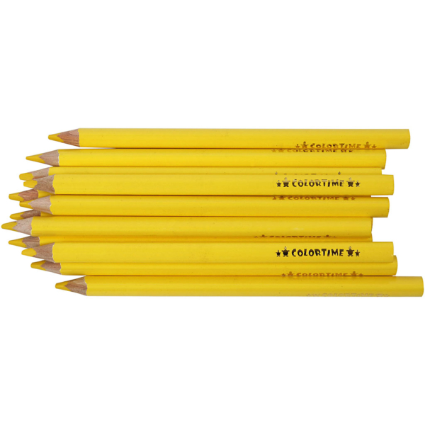 Colortime Buntstifte, L 17,45 cm, Mine 5 mm, JUMBO, Gelb, 12 Stk/ 1 Pck – Bild 2