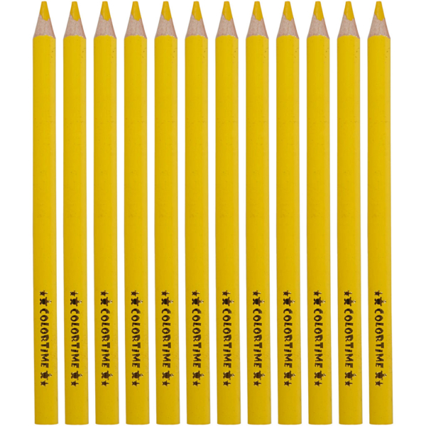 Colortime Buntstifte, L 17,45 cm, Mine 5 mm, JUMBO, Gelb, 12 Stk/ 1 Pck – Bild 3