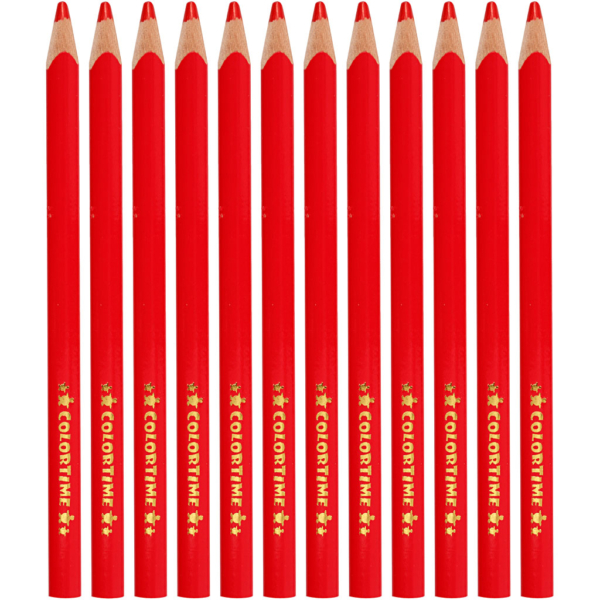 Colortime Buntstifte, L 17,45 cm, Mine 5 mm, JUMBO, Rot, 12 Stk/ 1 Pck – Bild 3