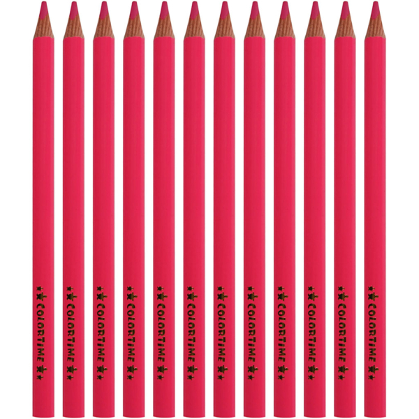 Colortime Buntstifte, L 17,45 cm, Mine 5 mm, JUMBO, Pink, 12 Stk/ 1 Pck – Bild 3