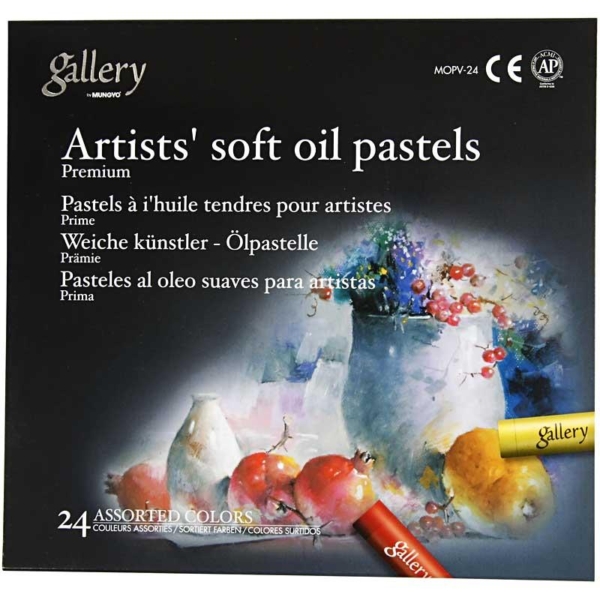 Gallery Ölpastellkreide Premium, L 7 cm, Dicke 10 mm, Sortierte Farben, 24 Stk/ 1 Pck – Bild 3