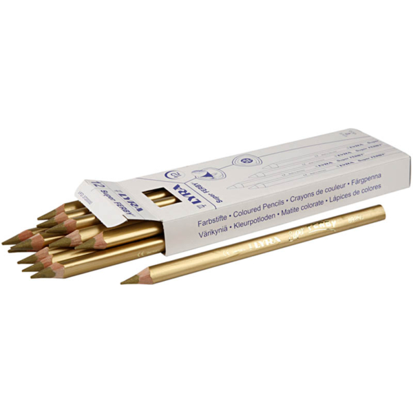 Super Ferby 1 Buntstifte, L 18 cm, Mine 6,25 mm, Gold, 12 Stk/ 1 Pck