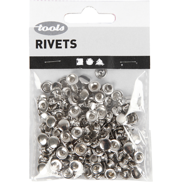 Nieten, D 7 mm, Silber, 50 Stk/ 1 Pck – Bild 2