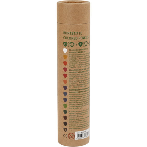 edu Green Jumbo-Buntstifte, Mine 5 mm, Sortierte Farben, 13 Stk/ 1 Pck – Bild 3