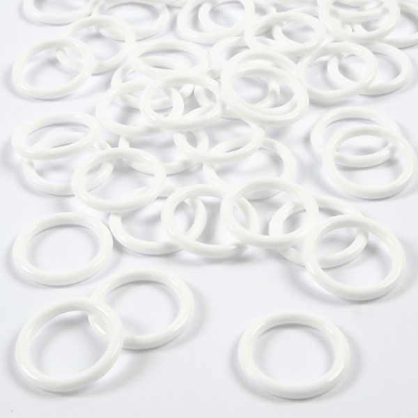 Plastikringe, Größe 19 mm, Dicke 2,5 mm, Weiß, 50 Stk/ 1 Pck