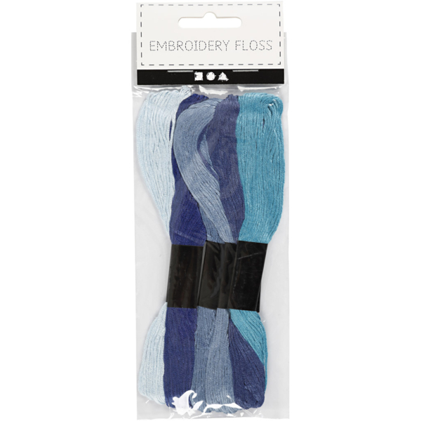 Stickgarn, Dicke 1 mm, Harmonie in Blau, 6 Bündl./ 1 Pck – Bild 2