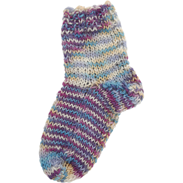 Sockenwolle, L 200 m, Harmonie in Lila-Pink, 50 g/ 1 Knäuel – Bild 3