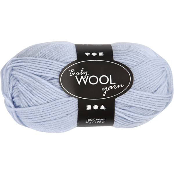 Babywolle, L 172 m, Hellblau, 50 g/ 1 Knäuel – Bild 2