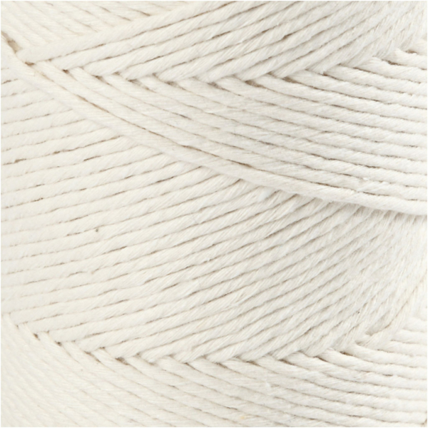 Macramé-Kordel, L 198 m, D 2 mm, Naturweiß, 330 g/ 1 Rolle – Bild 3