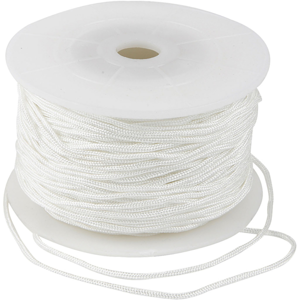 Macramé-Kordel, Dicke 2 mm, Weiß, 50 m/ 1 Rolle