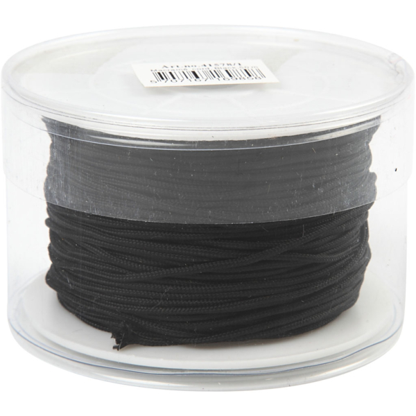 Macramé-Kordel, Dicke 2 mm, Schwarz, 50 m/ 1 Rolle – Bild 3