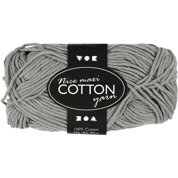 Baumwolle, Nr. 8/8, L 80-85 m, Größe maxi , Grau, 50 g/ 1 Knäuel